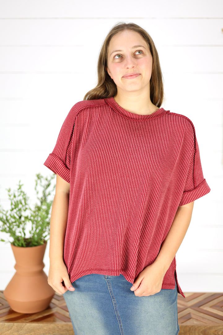 Briggs Top -Burgundy