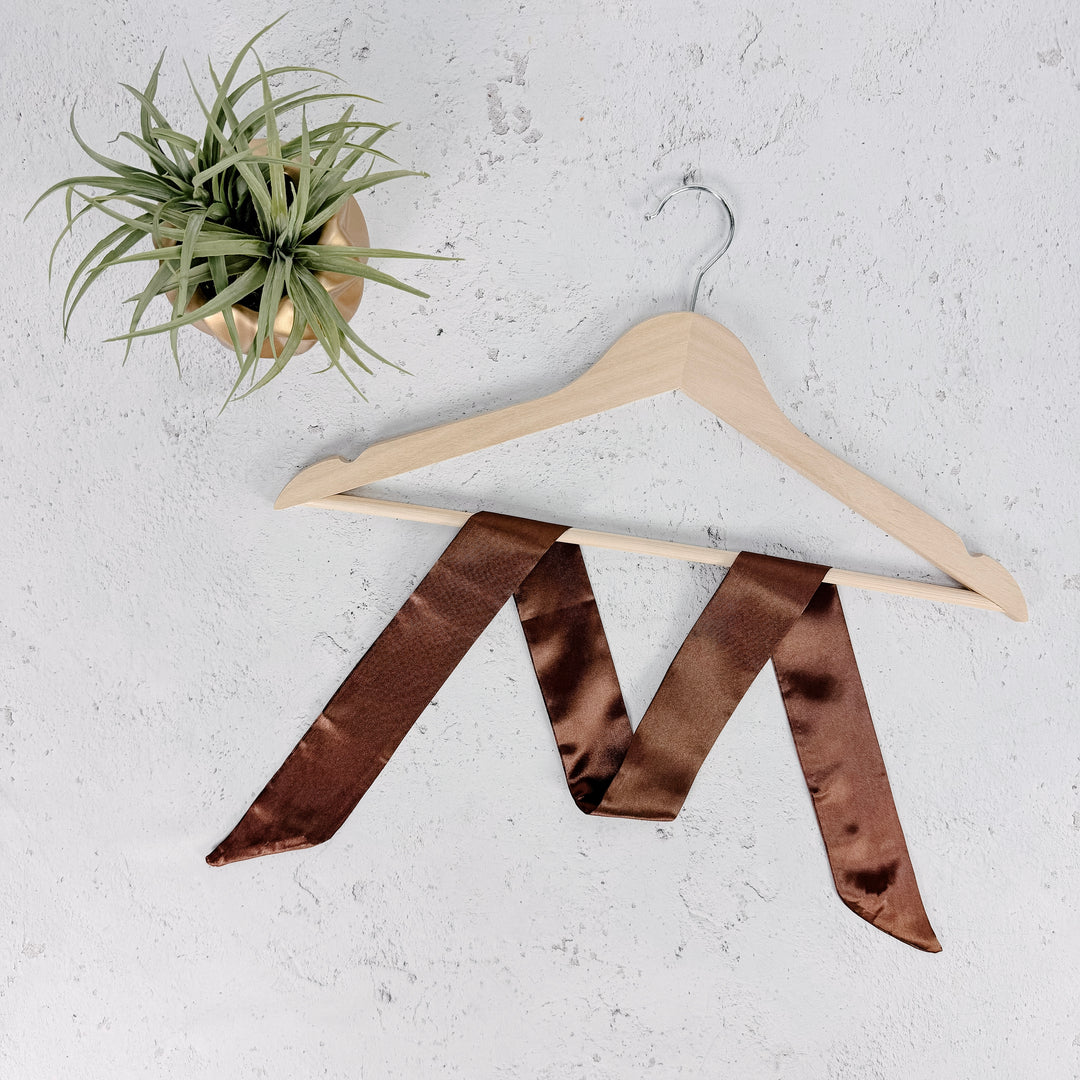 Dolly Satin Skinny Scarf – Brown