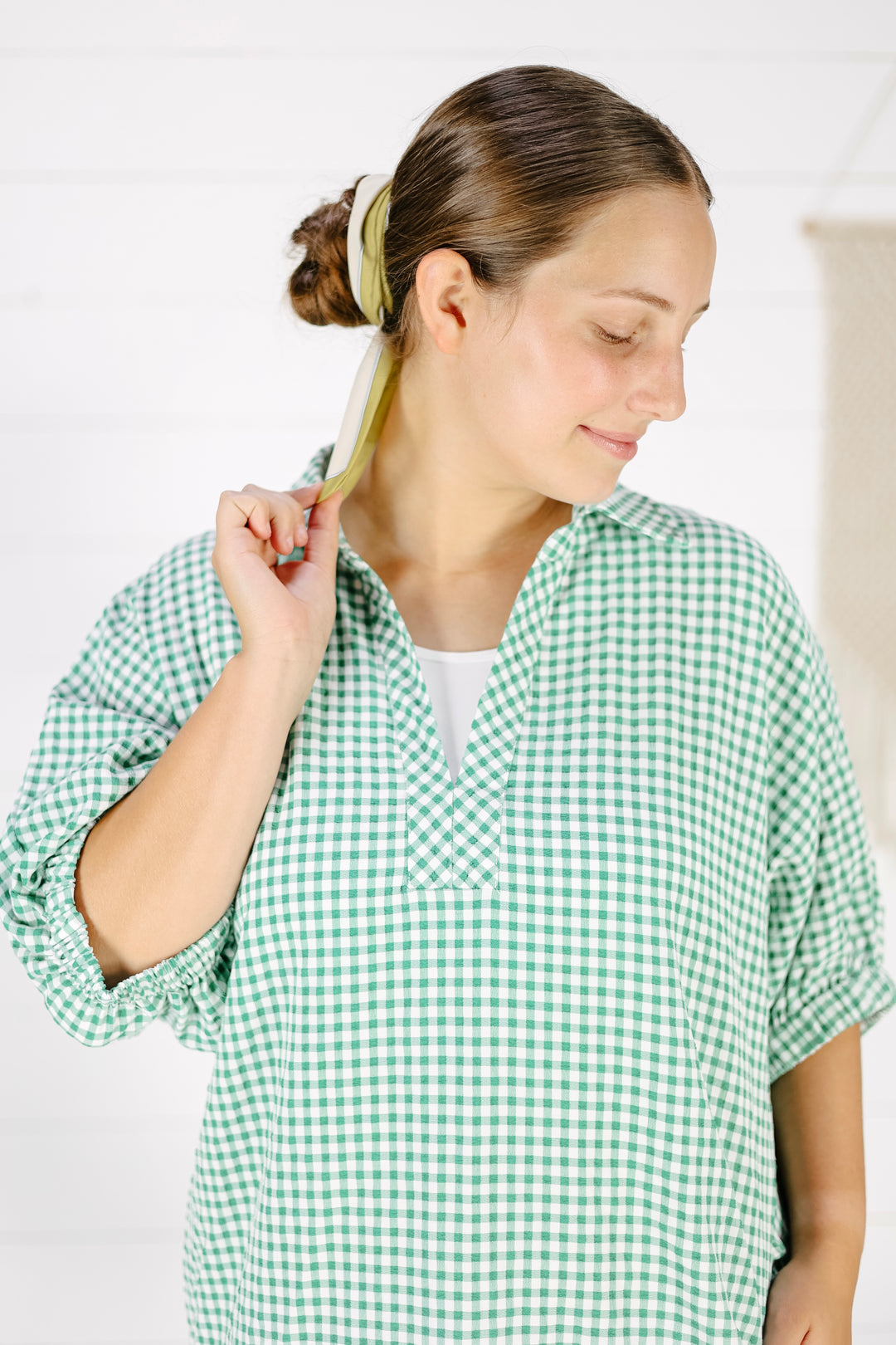 Malery Gingham Maxi Dress- Green