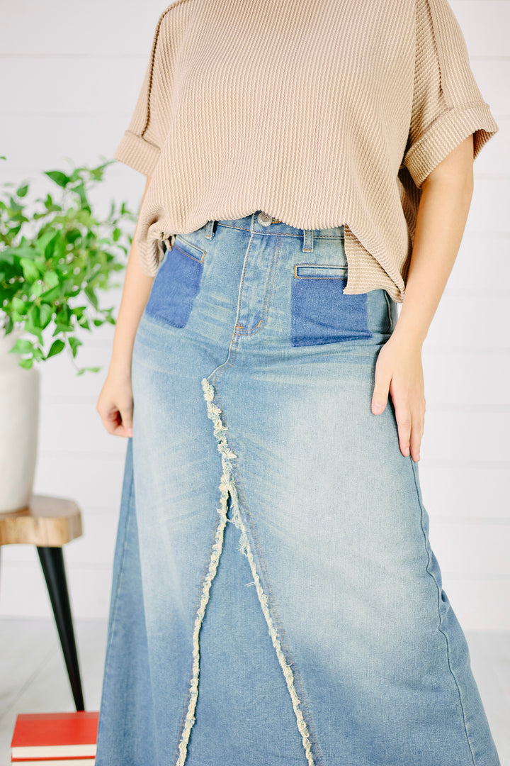 Stanley Maxi Denim Skirt- Vintage