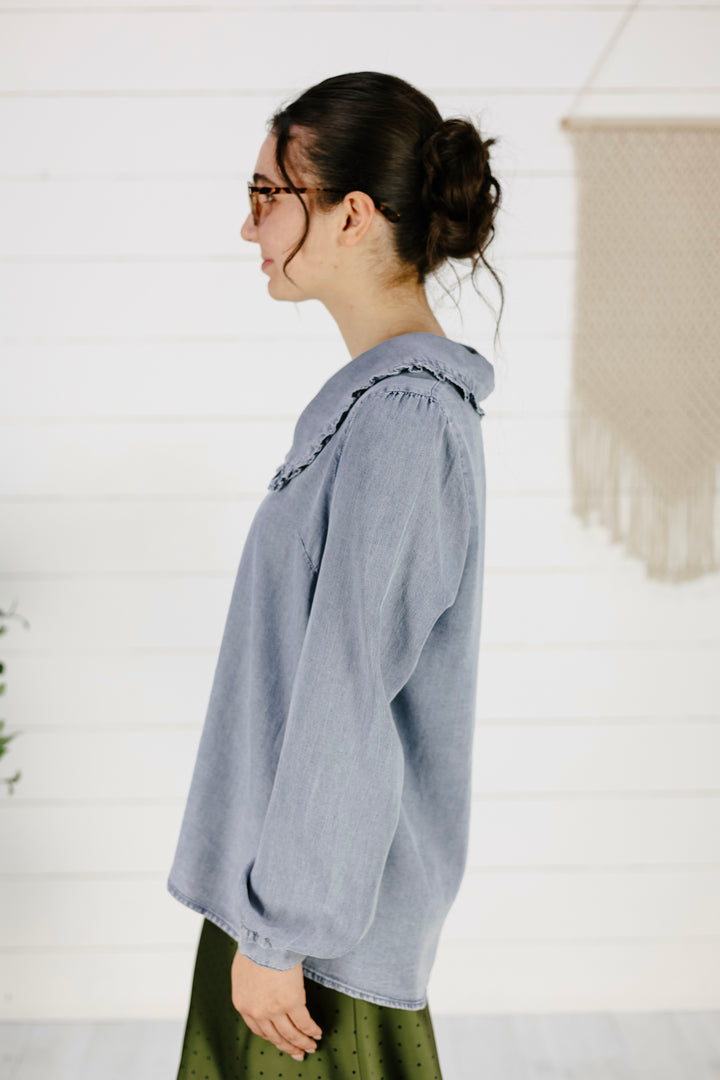 Jeni Chambray Blouse - Light Denim
