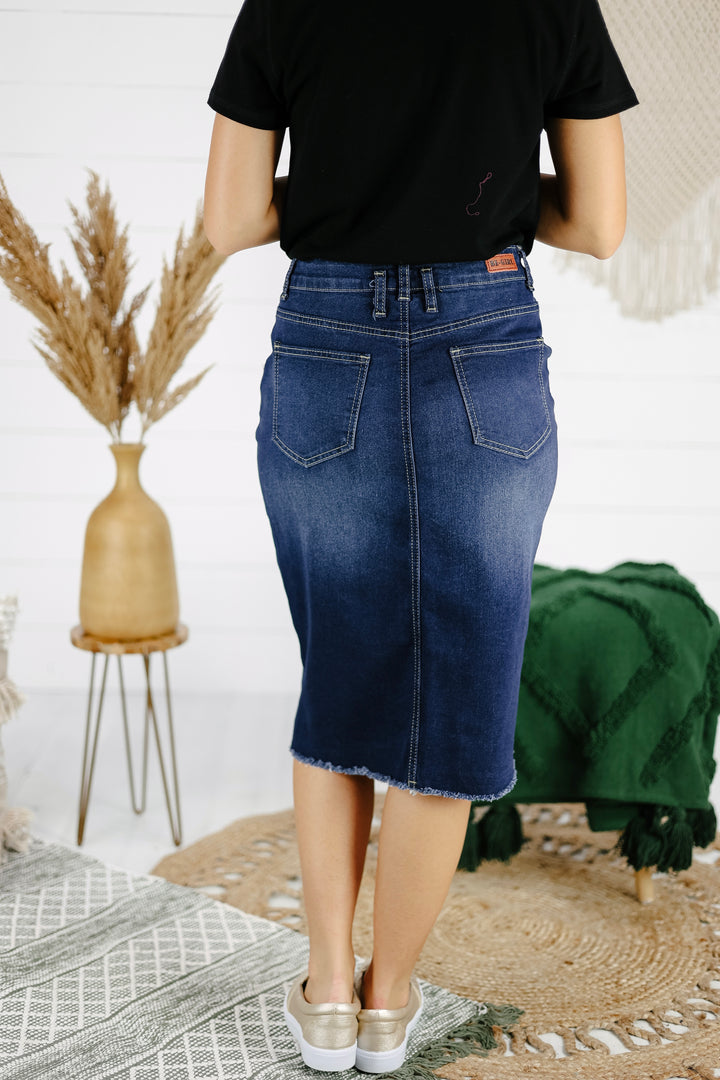 Weslynn Denim Skirt - Dk. Indigo