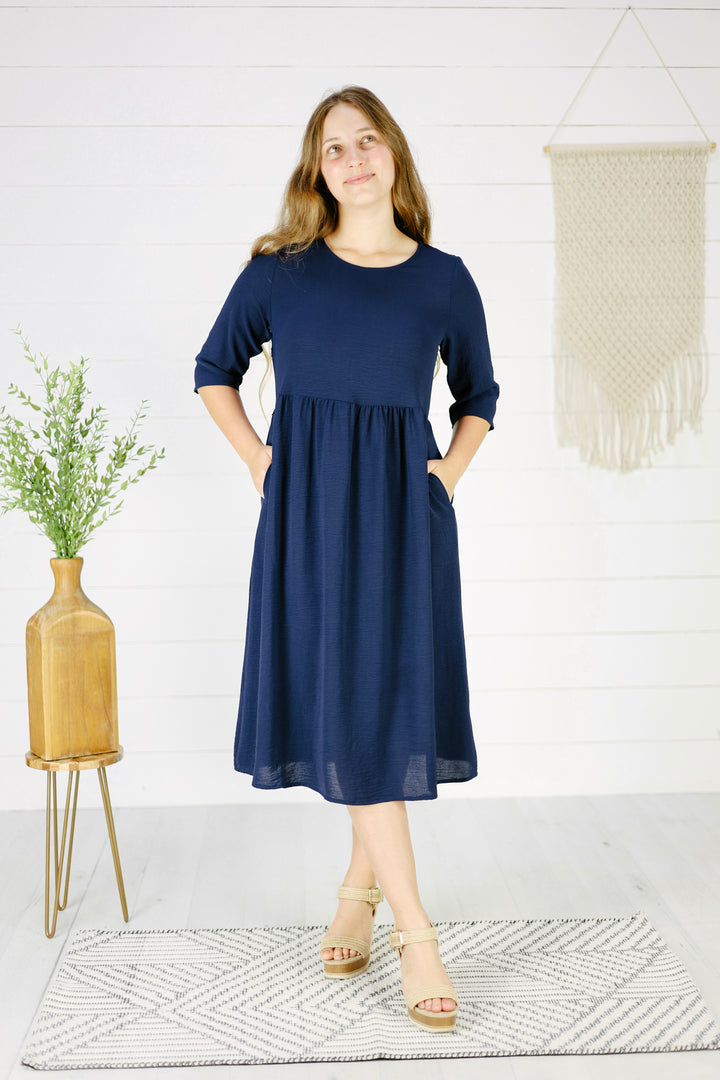 Celeste Midi Dress- Navy