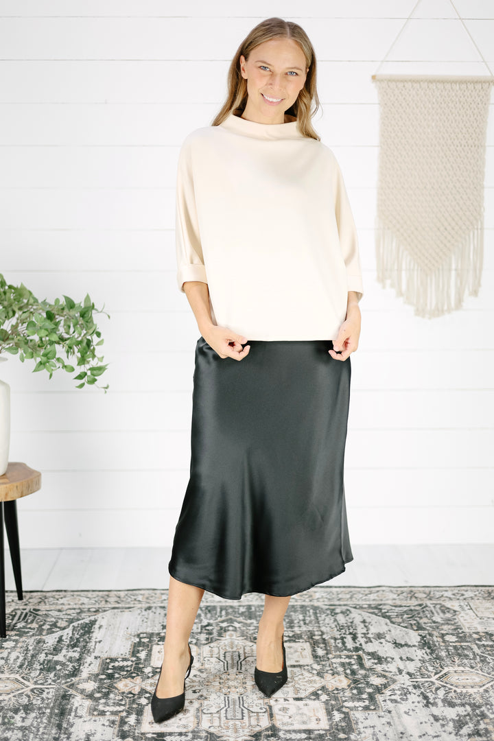 Shay Mock Neck Top - Ivory