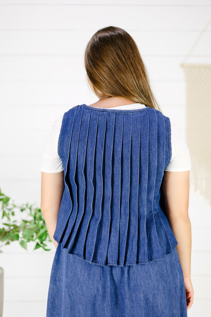 Brielle Front Tie Vest- Denim