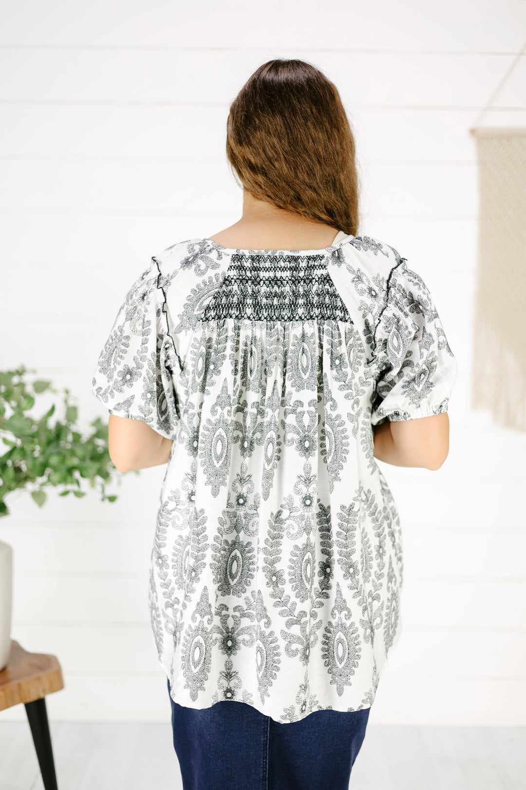 Suzette Print Top- Black
