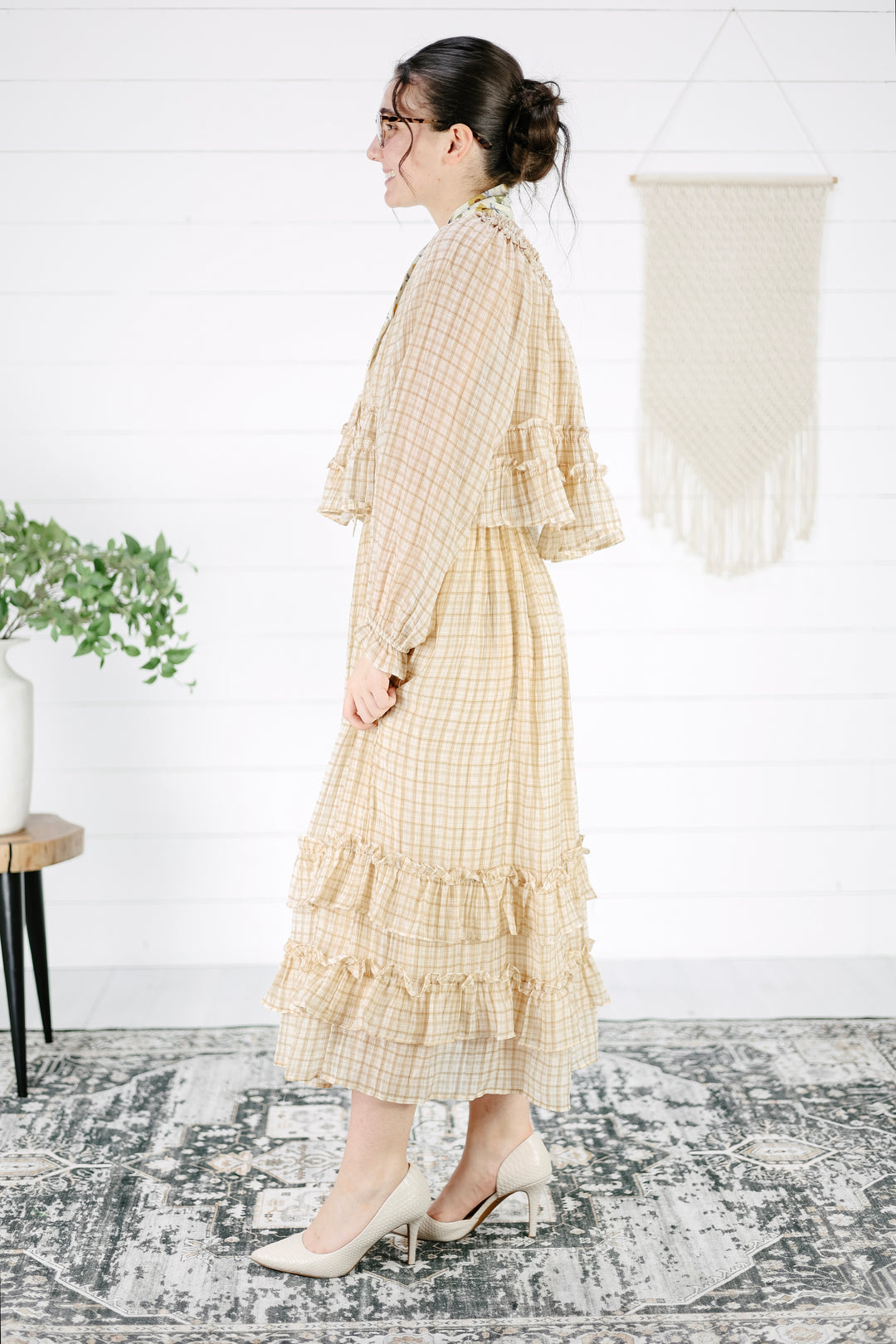 Stella Ruffle Blouse - Khaki