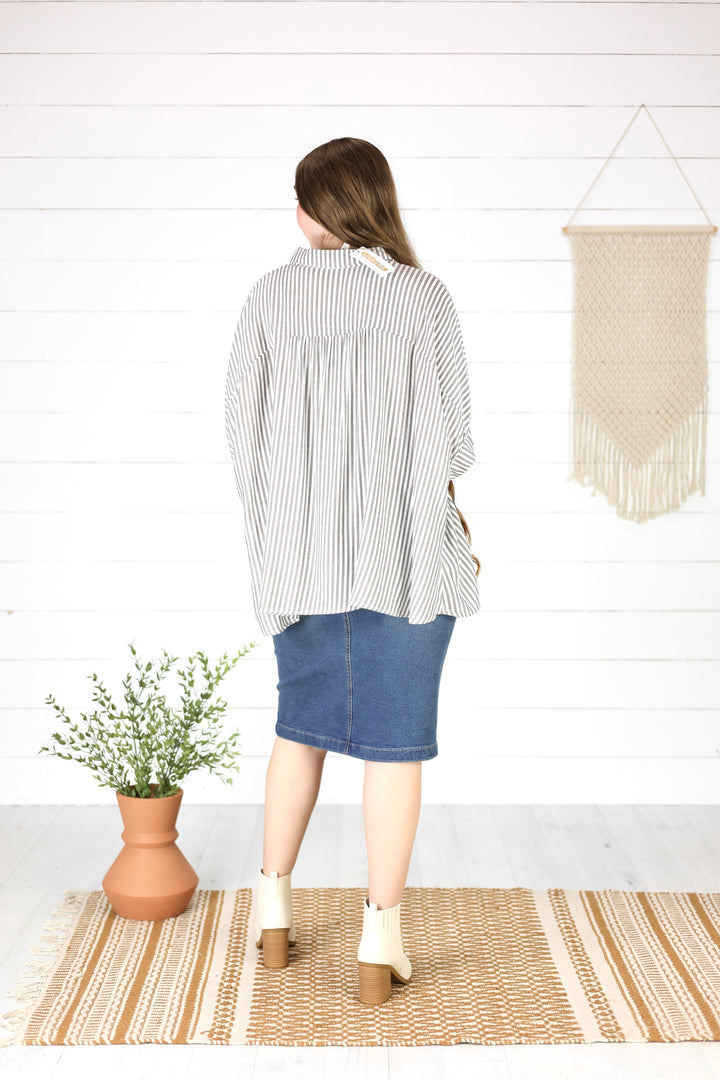 Kylam Stripe Top - Brown