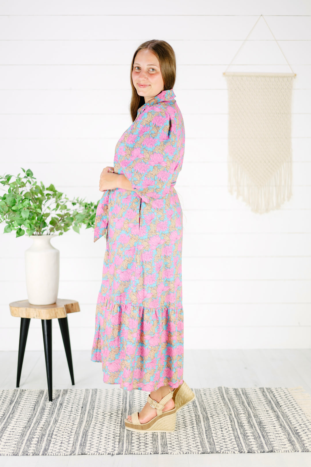 Allison Floral Midi Dress-Multi