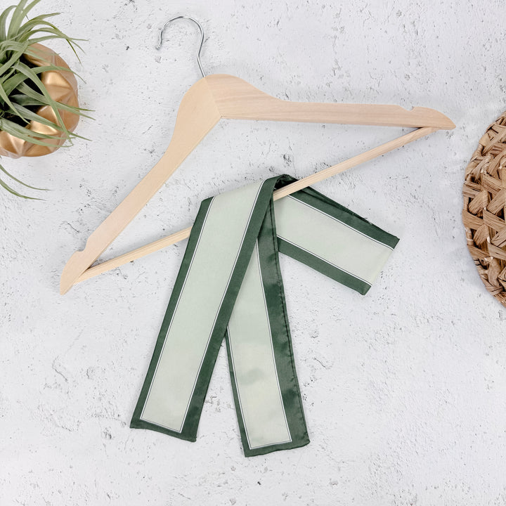 Evergreen Border Skinny Scarf