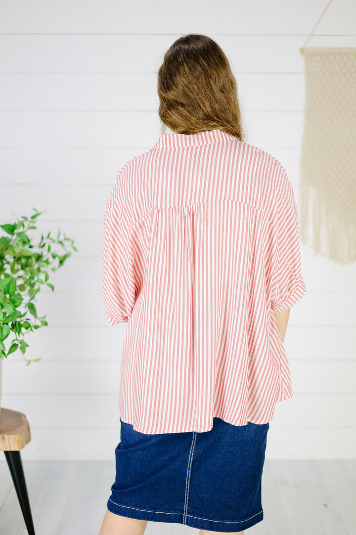 Kylam Stripe Top - Ruby