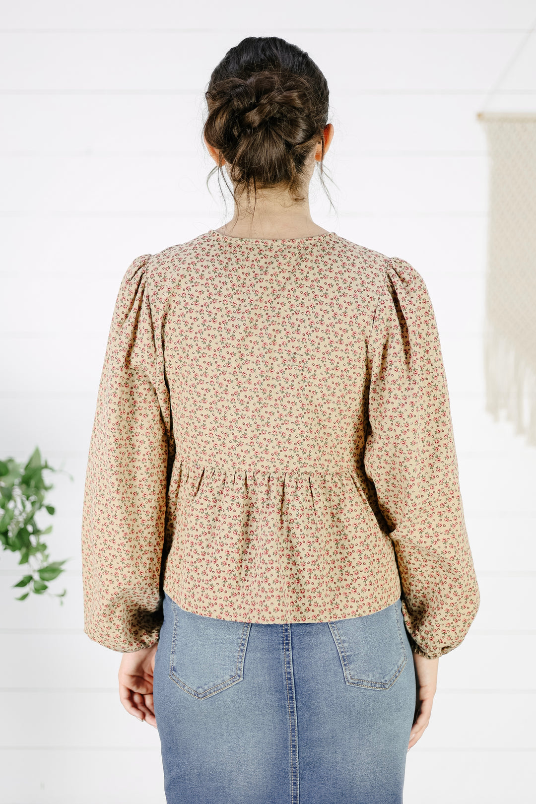 Nylah Peplum Blouse - Tan