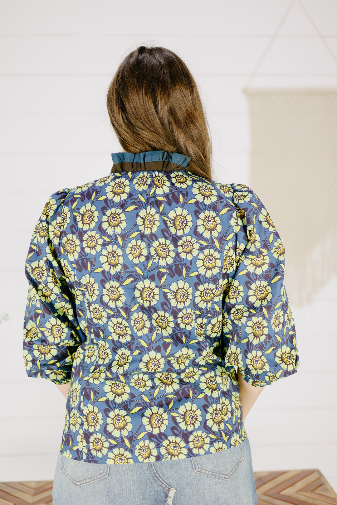 Marlee Floral top- Navy