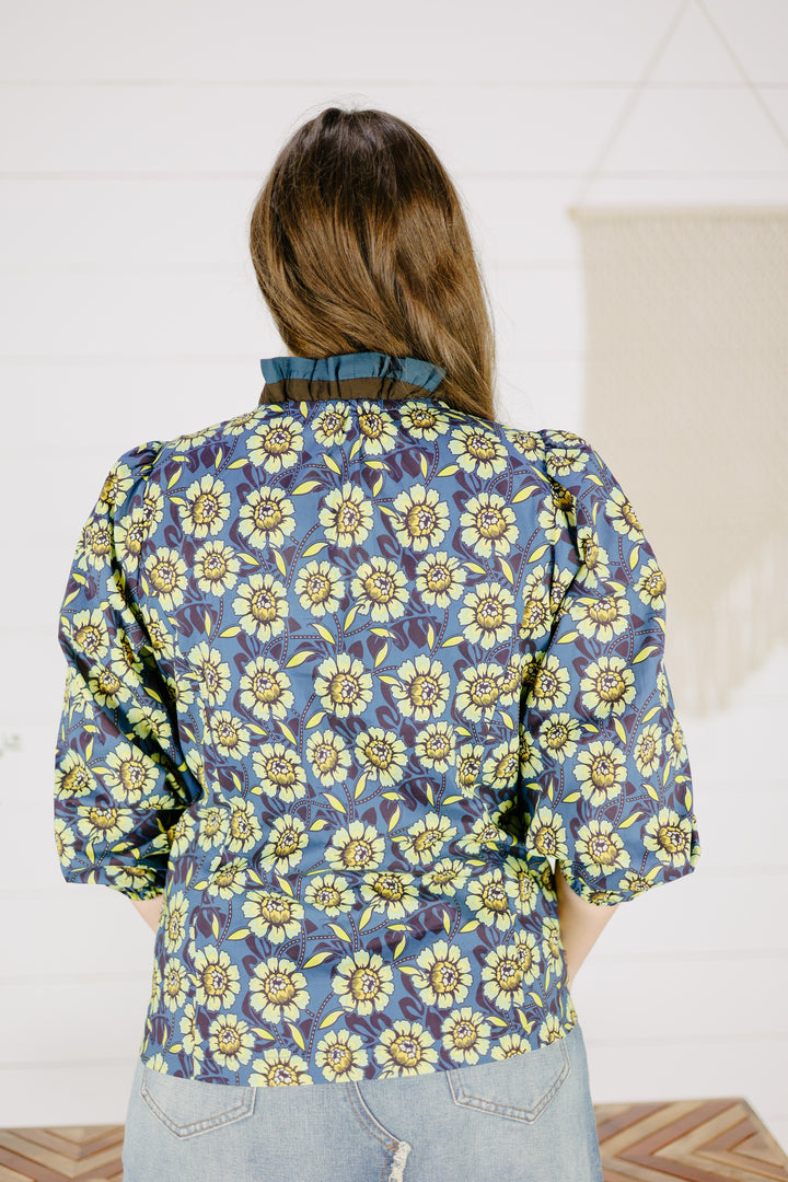 Marlee Floral top- Navy