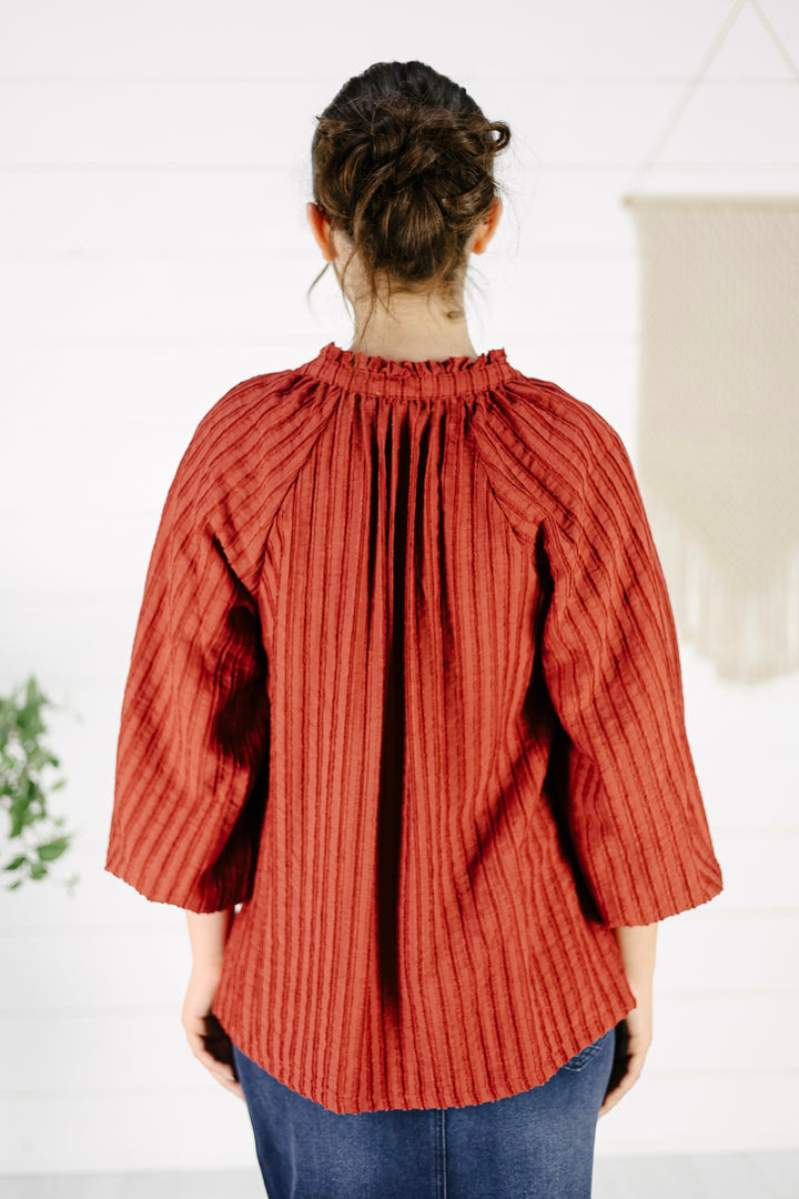 LeAnn Textured Blouse - Rust