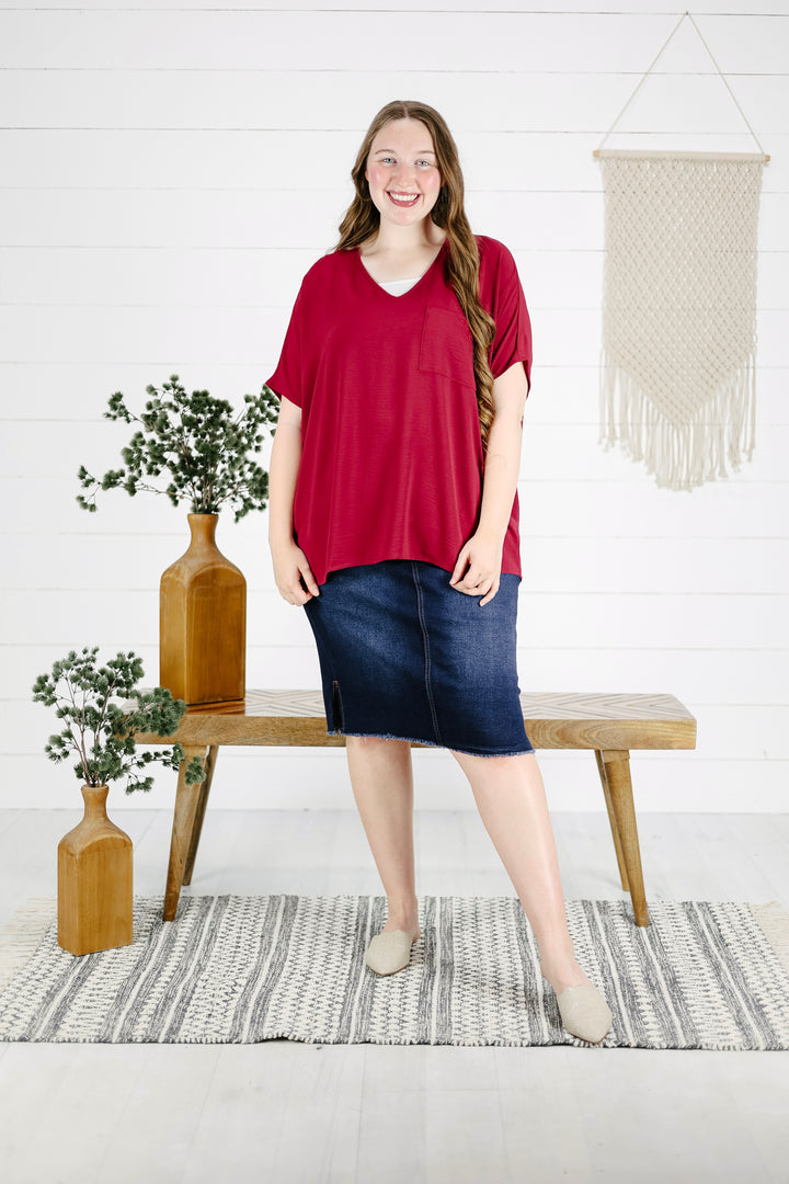 Brandi Top -Berry/Final Sale