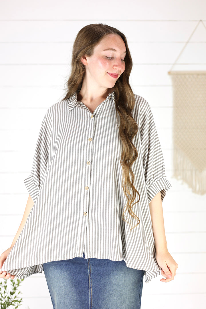 Kylam Stripe Top - Brown