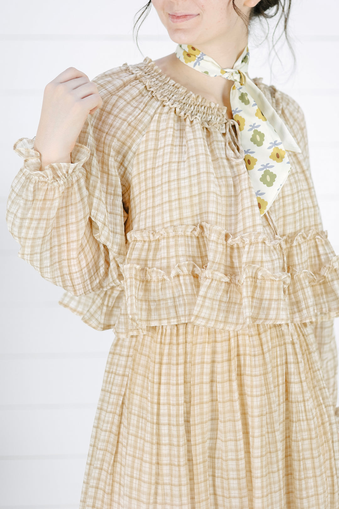 Stella Ruffle Blouse - Khaki