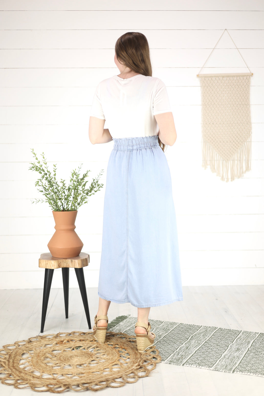 Keaton Maxi Denim Skirt- Lt. Indigo