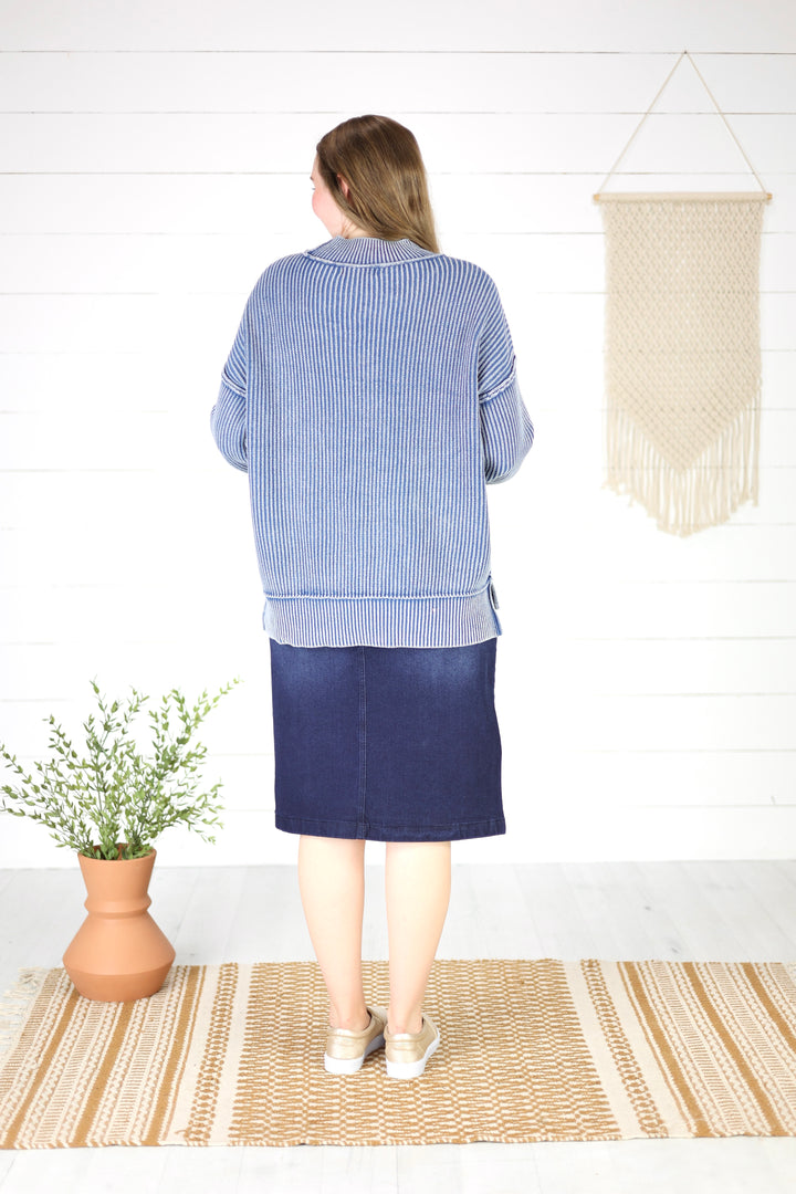 Kanyon Knit Sweater- Classic Blue