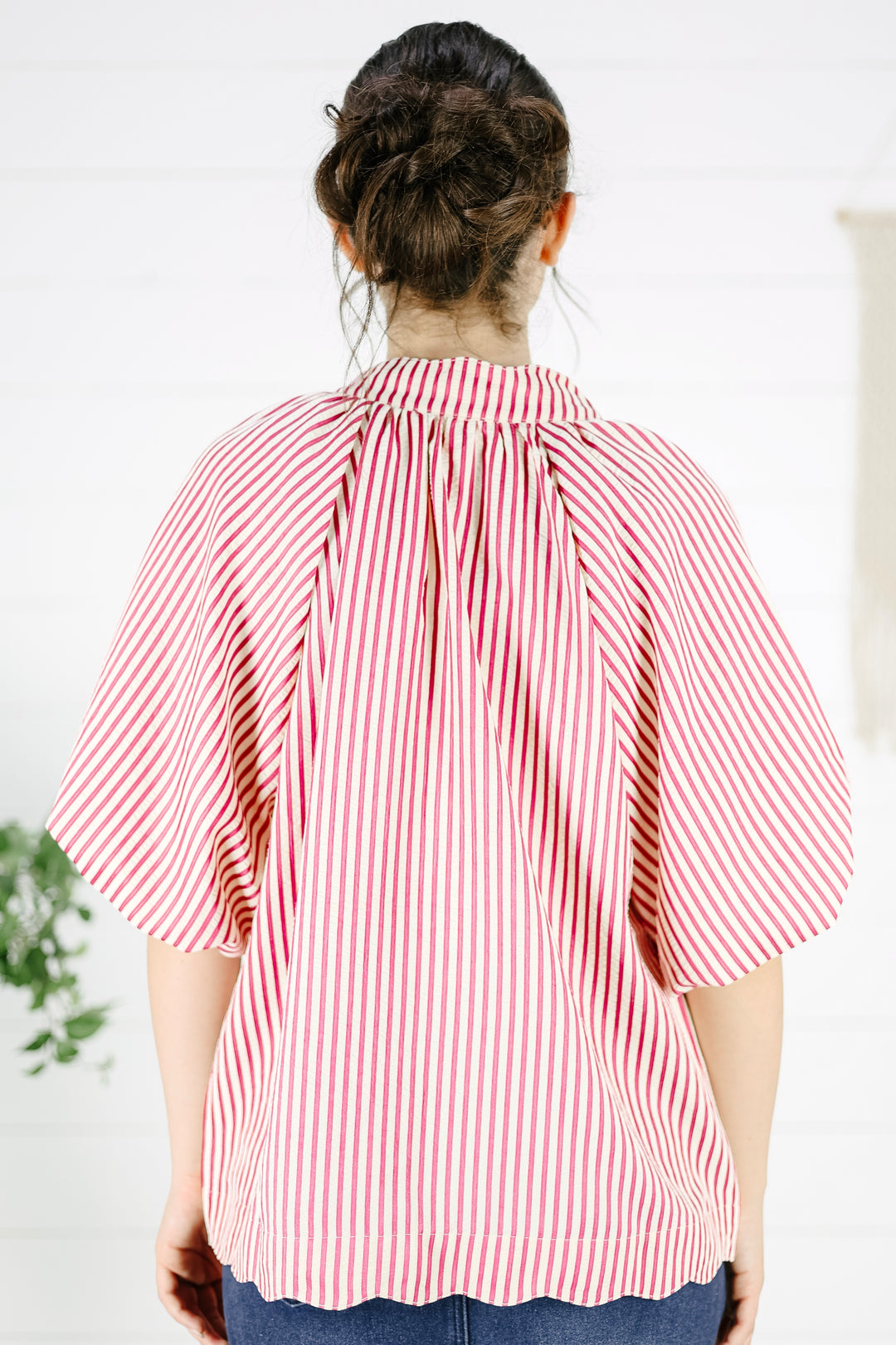 Marilyn Stripe Blouse - Pink