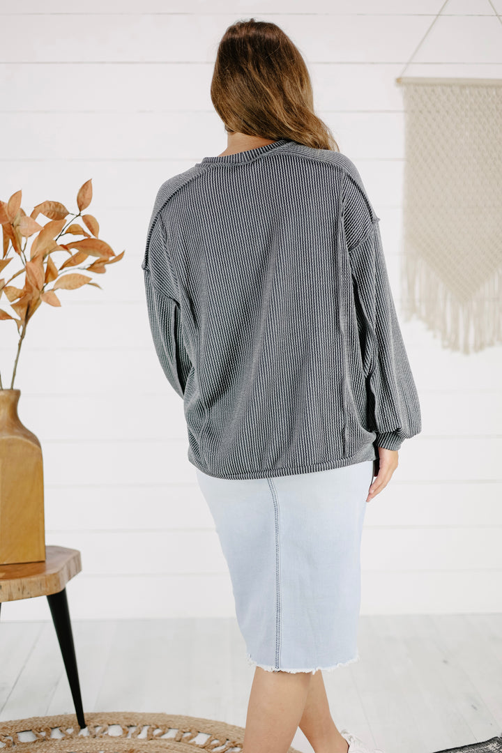 Kidman Top - Charcoal/Final Sale