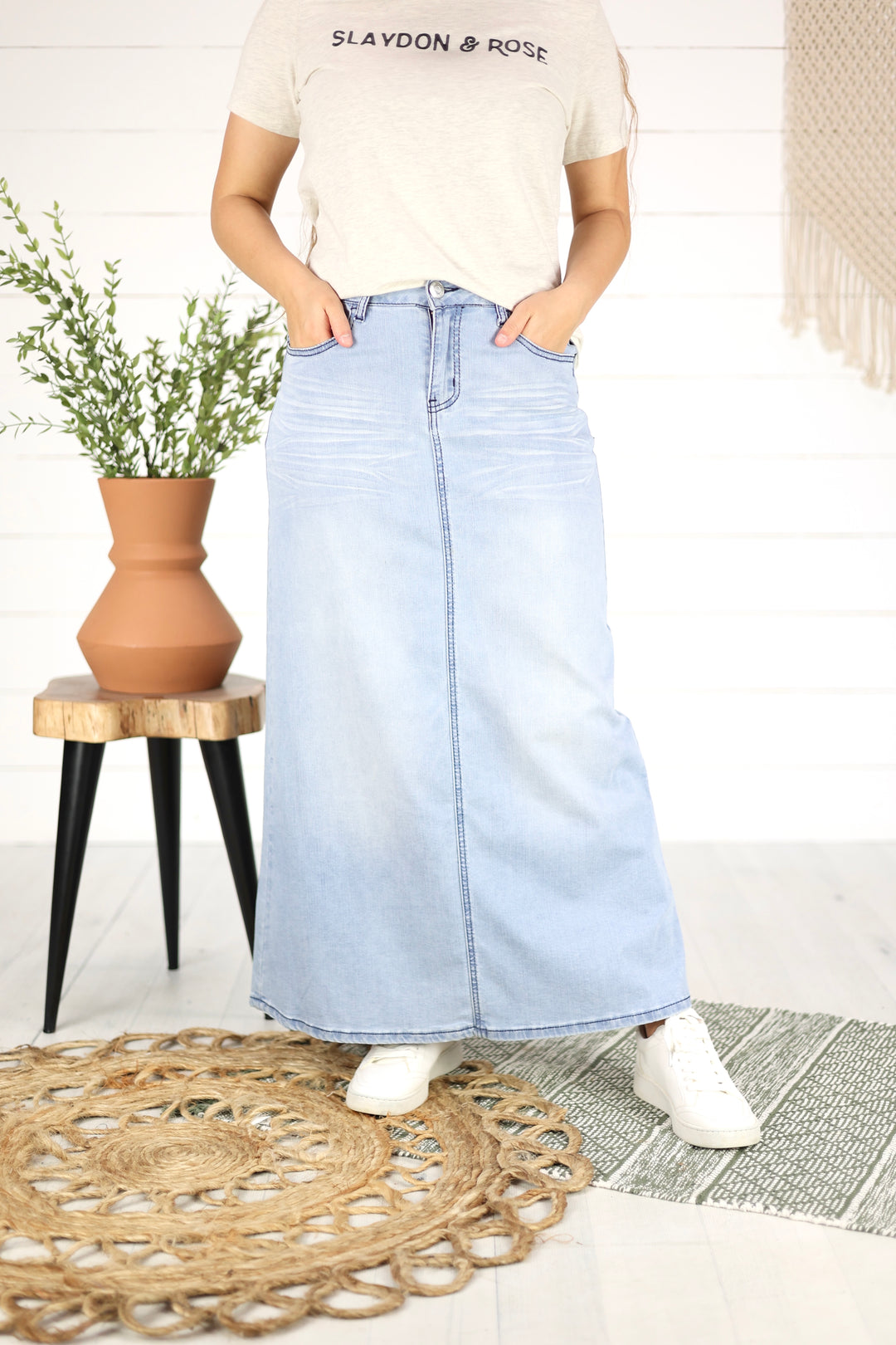 Cassidy Maxi Denim Skirt- Lt. Indigo
