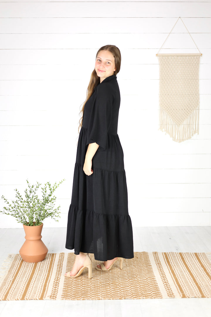 Frankie Rose Midi Dress- Black