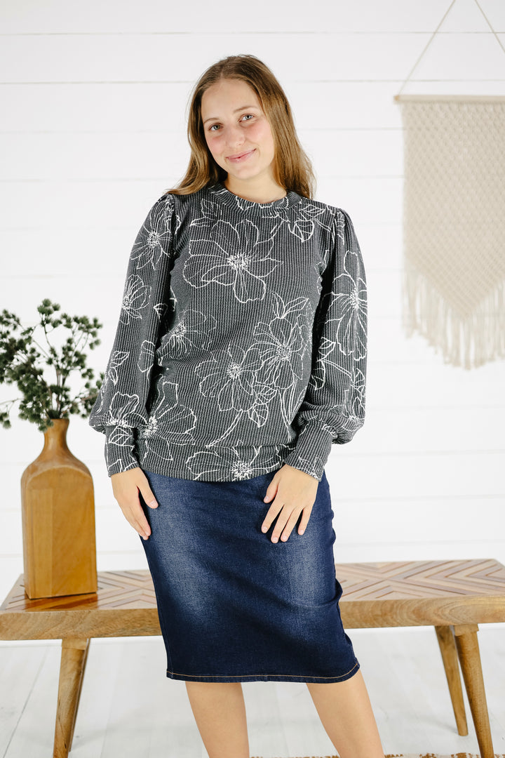 Kensi Top - Charcoal/ Final Sale