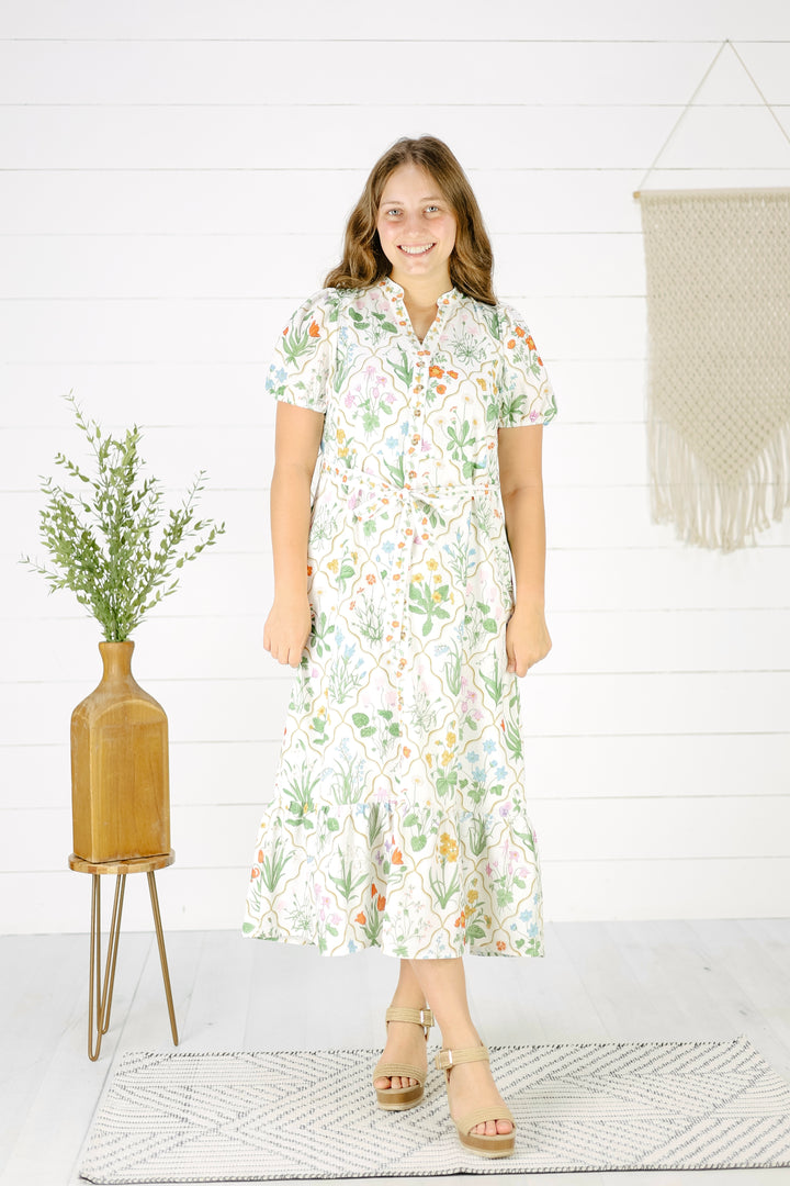 Marie Floral Midi Dress- Multi
