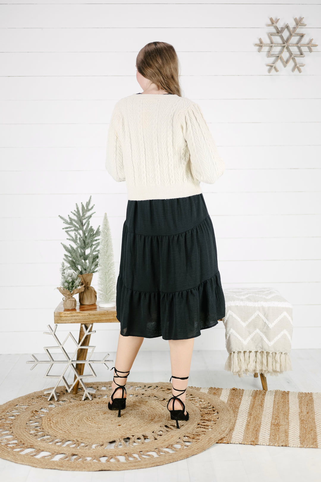 Georgianna Sweater Cardigan Top- Cream/Final Sale
