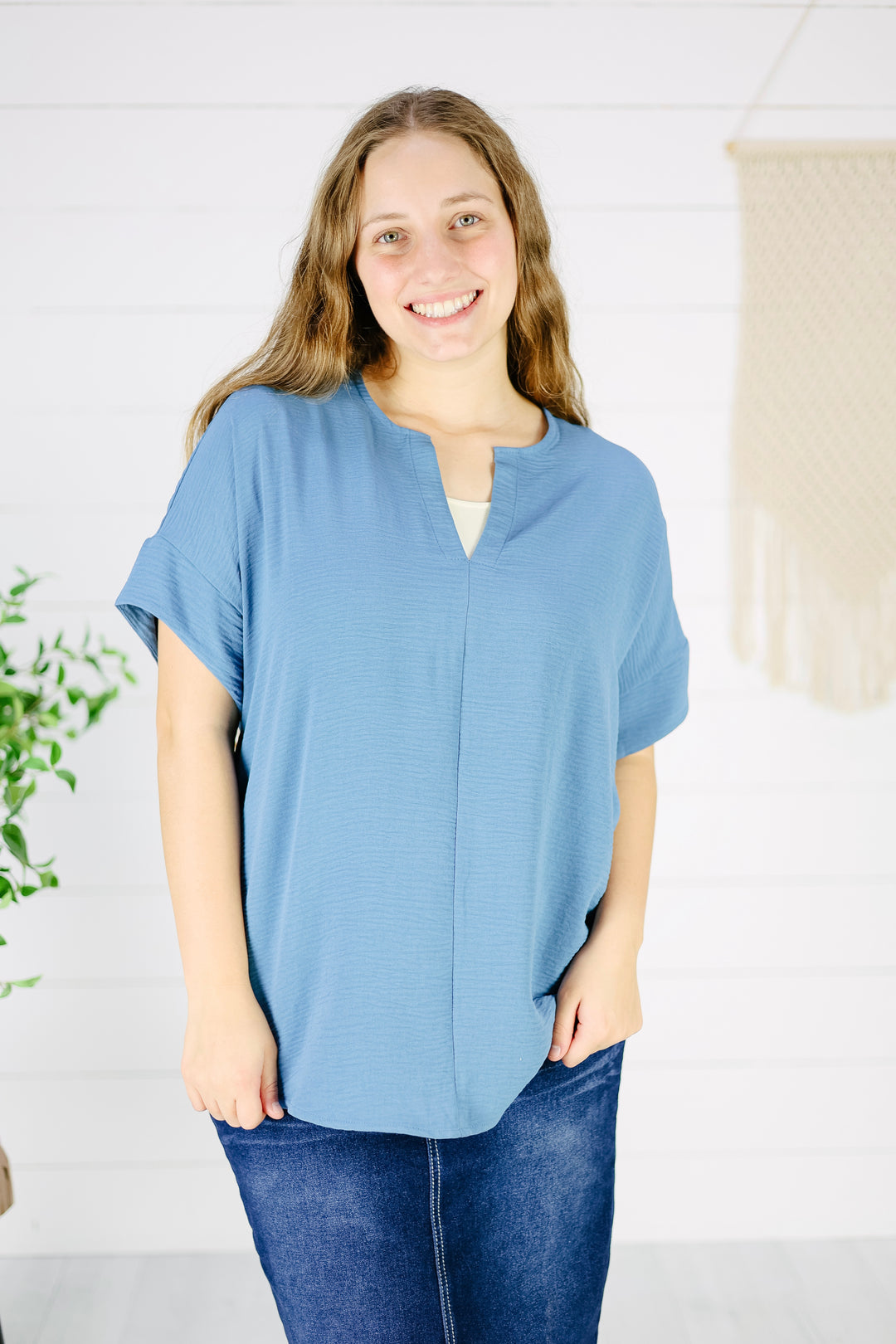 Livy Top - Dusty Blue