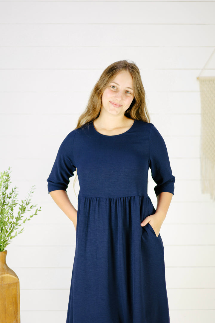 Celeste Midi Dress- Navy