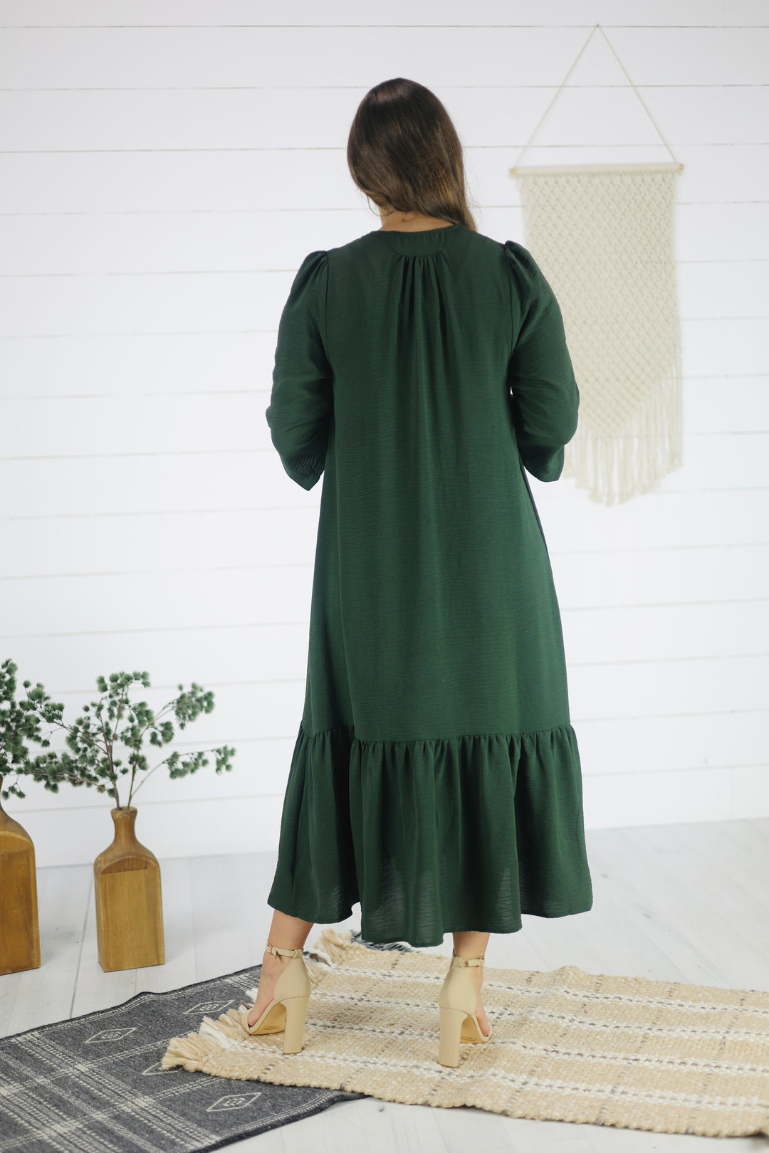 Heide Midi Dress- Olive
