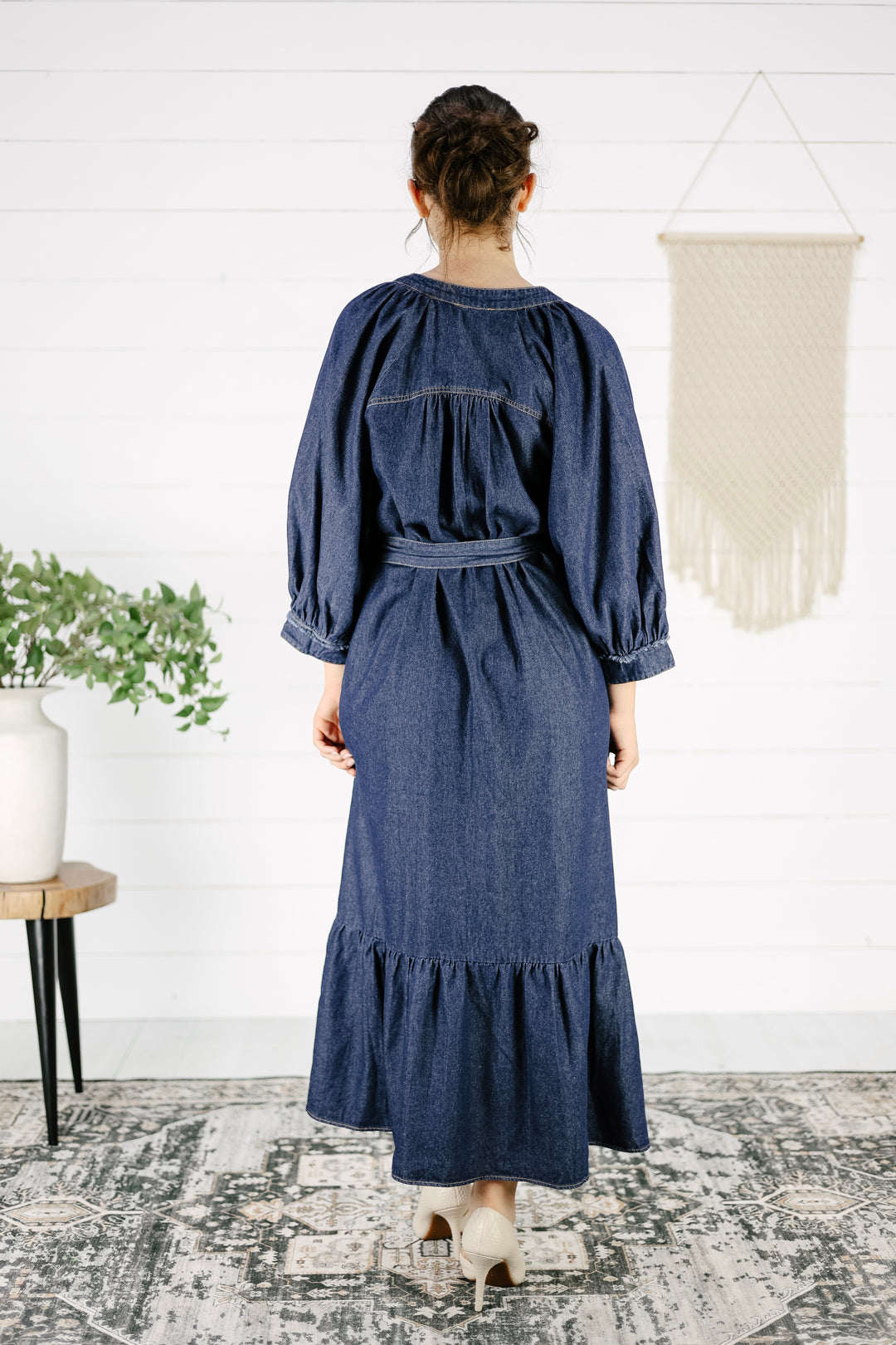 Kerry Chambray Midi Dress - Denim