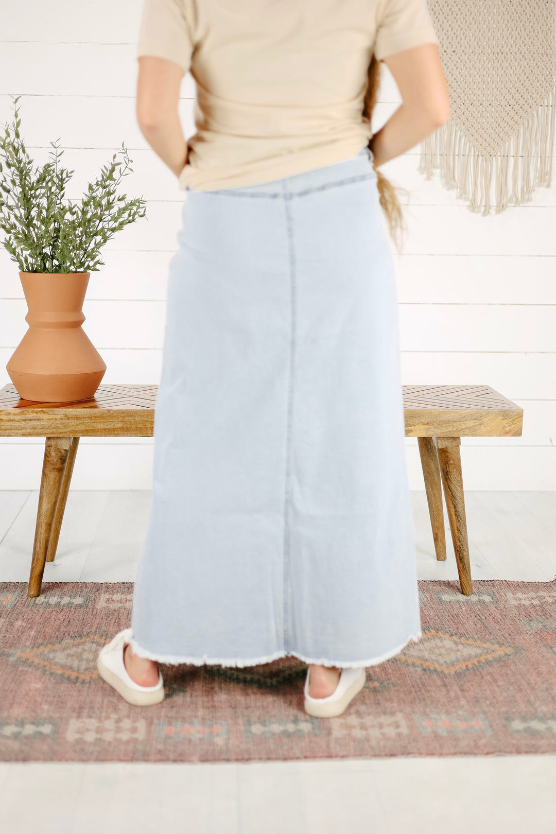 Baylee Maxi Denim Skirt-Lt. Indigo