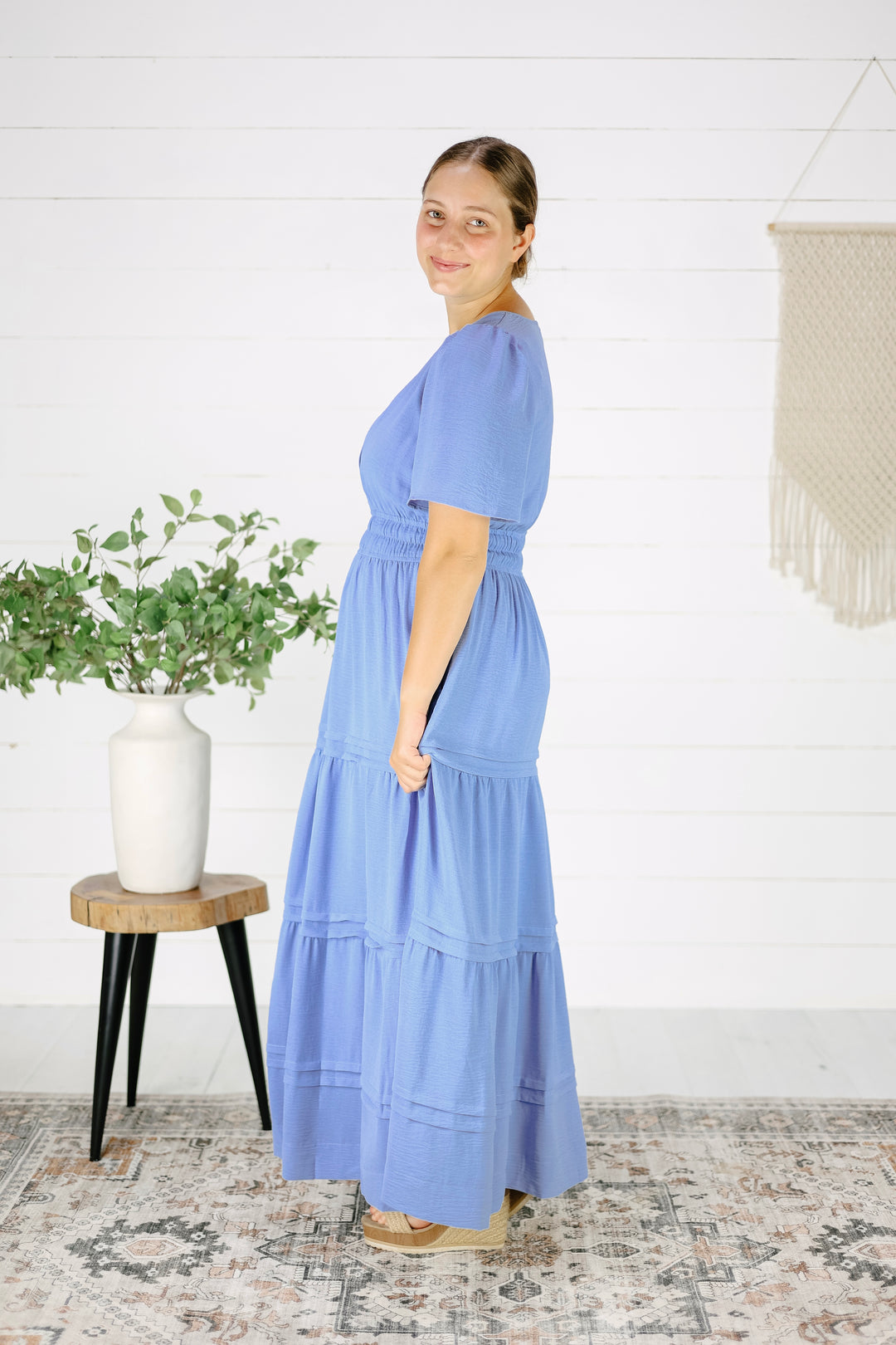 Gina Tiered Maxi Dress- Periwinkle
