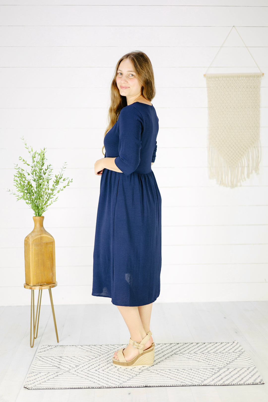 Celeste Midi Dress- Navy
