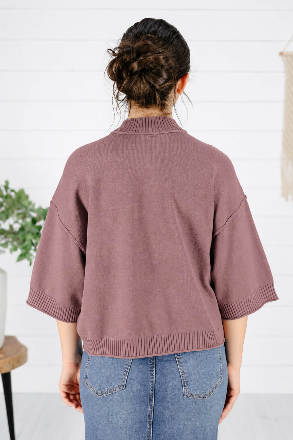 Kimmie Mock Neck Top - Mocha