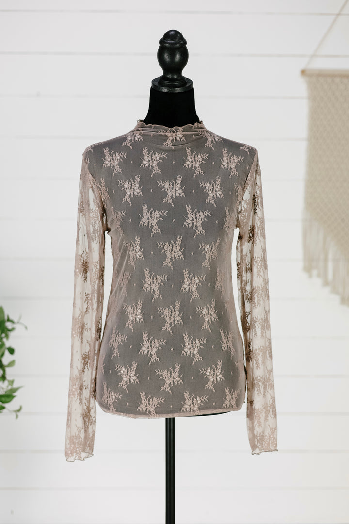 Chandra Lace Layering Top - Cocoa