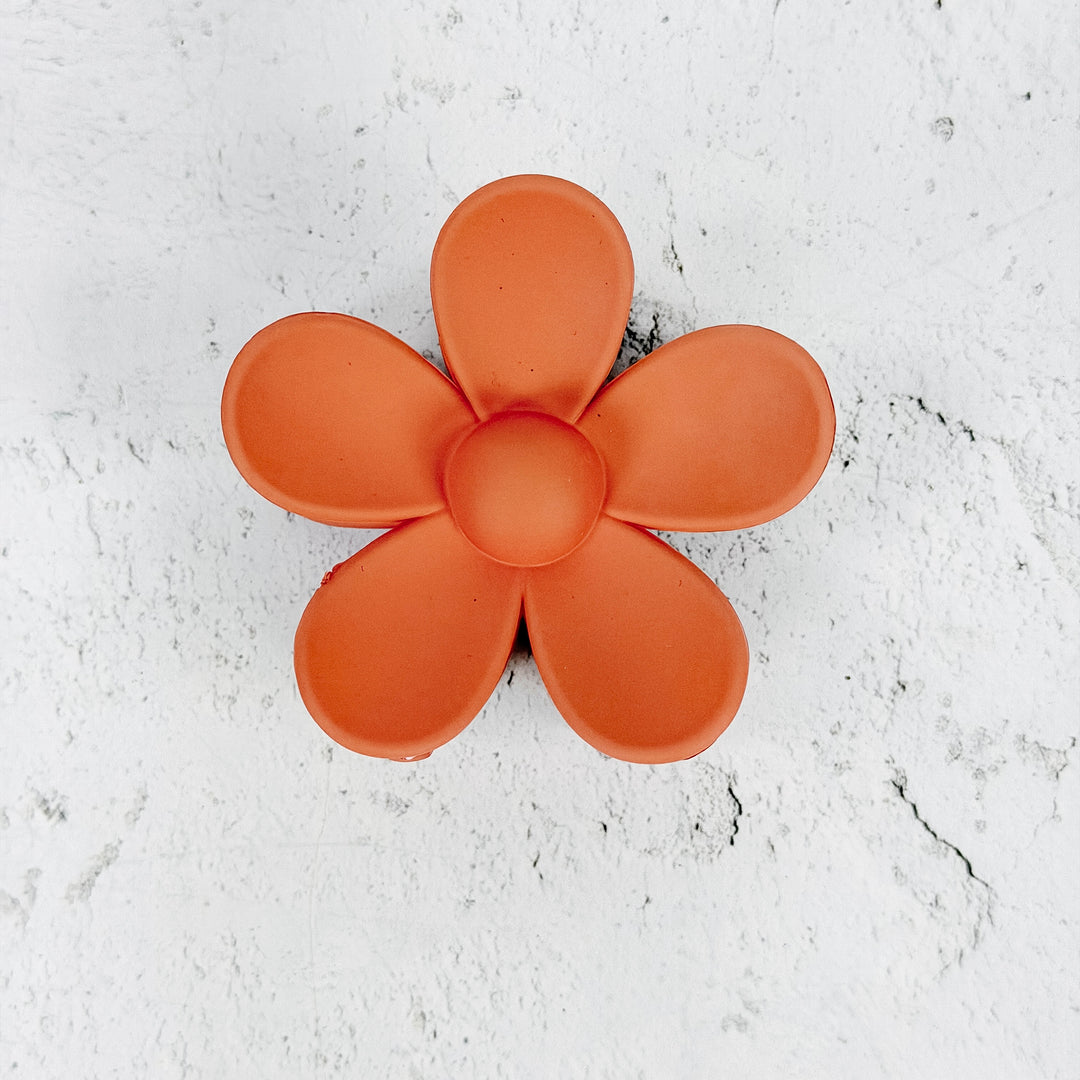 Daisy Flower Hair Clip-Rust