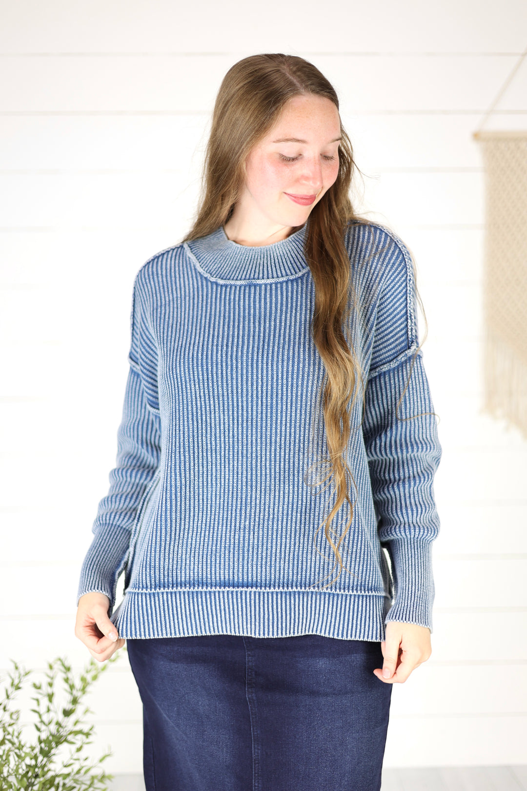 Kanyon Knit Sweater- Classic Blue