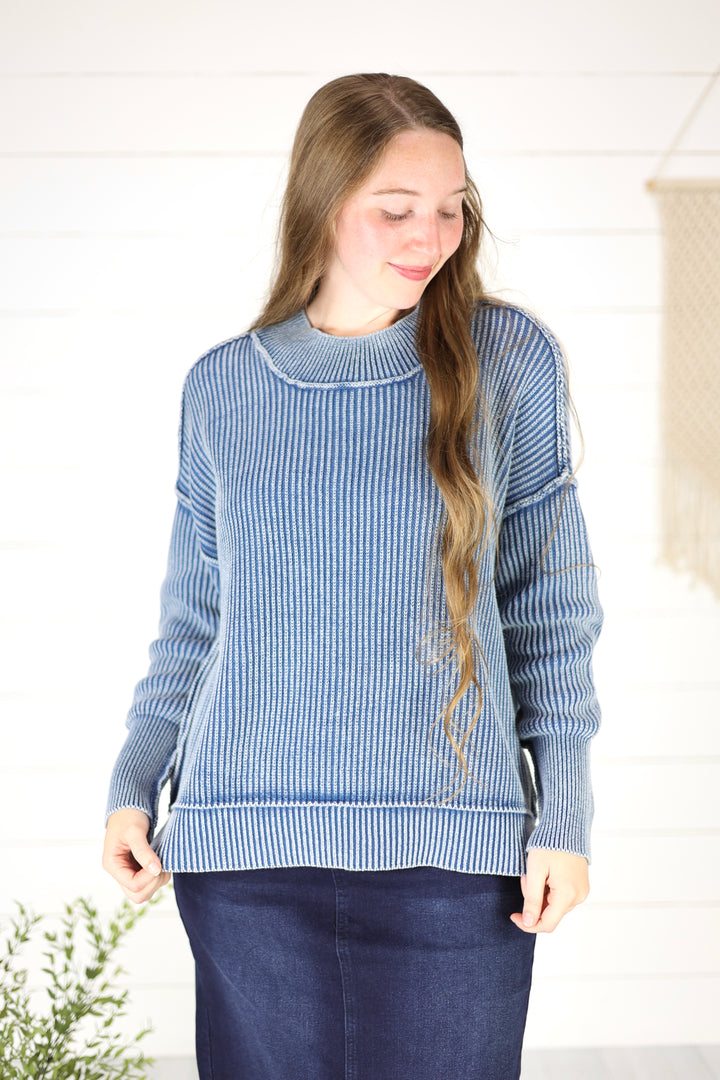 Kanyon Knit Sweater- Classic Blue