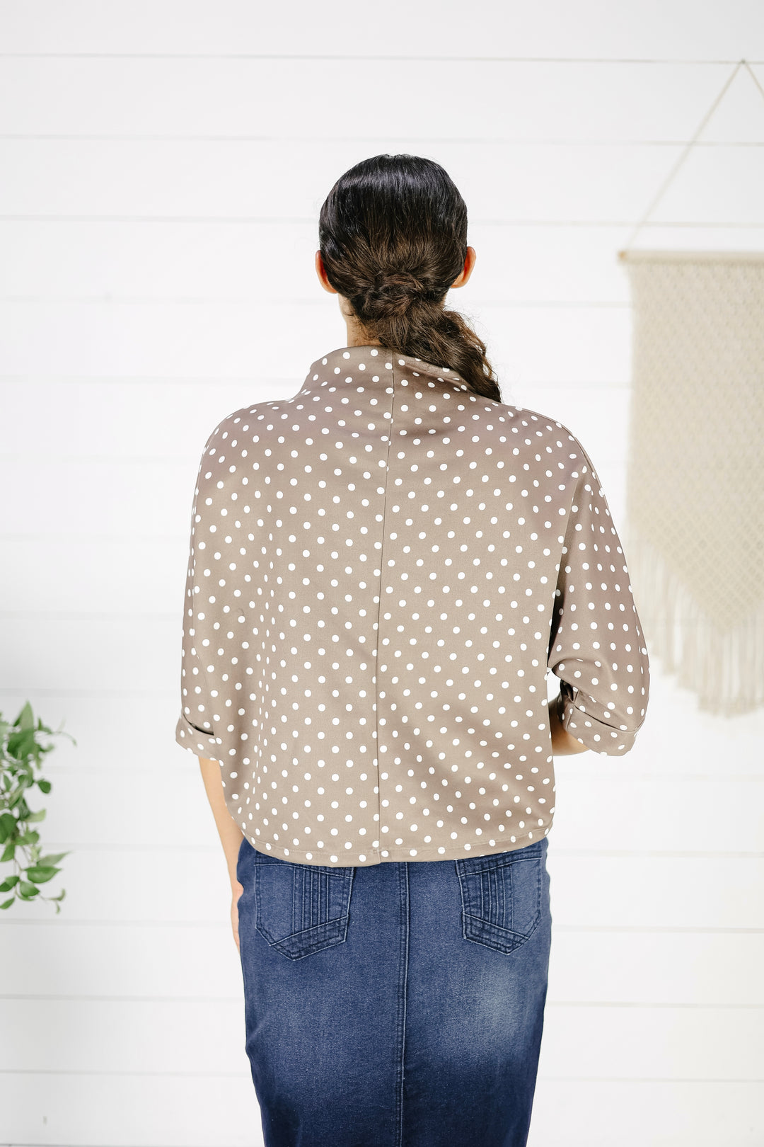 Delphi Polka Dot Top - Mocha