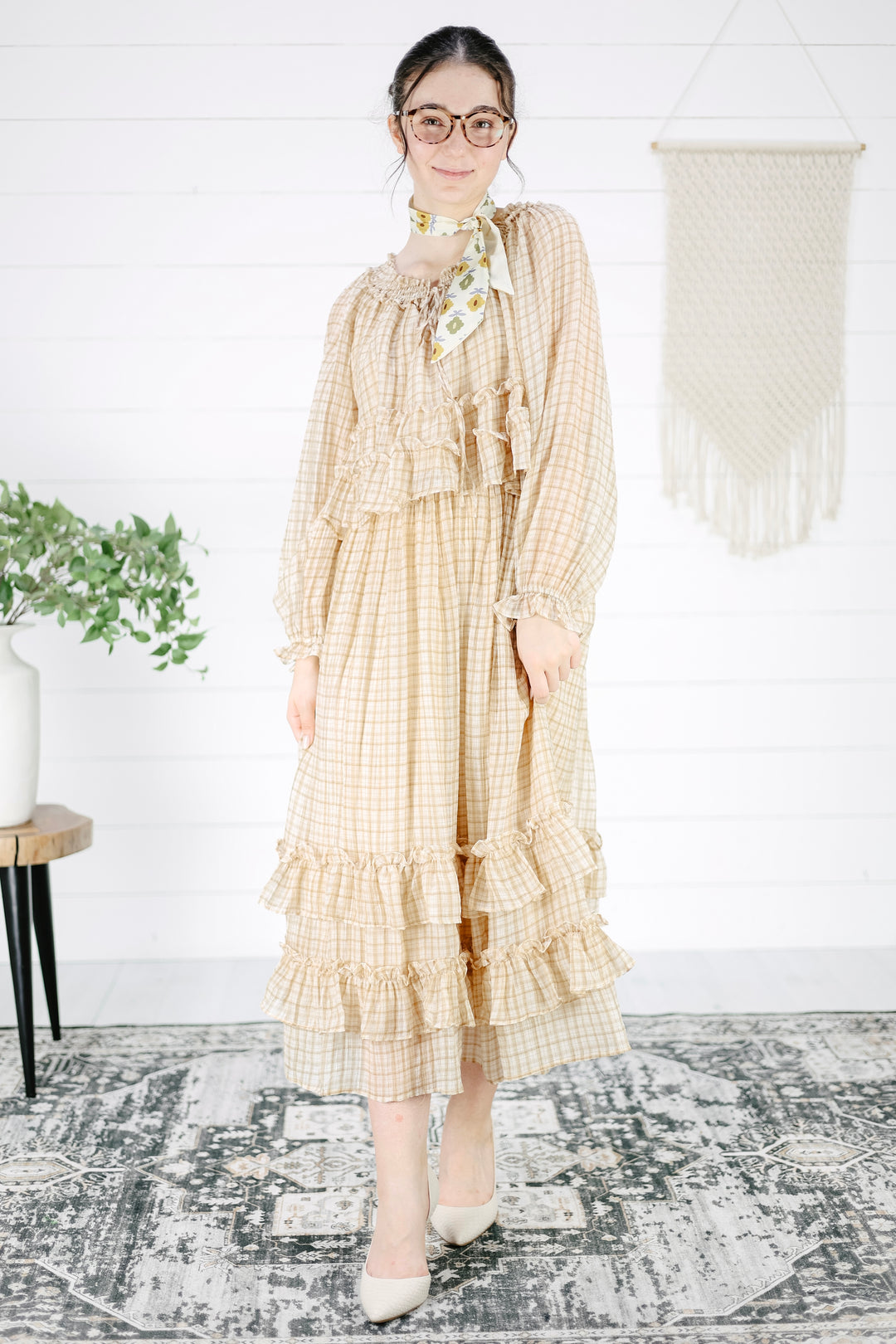 Stella Ruffle Blouse - Khaki