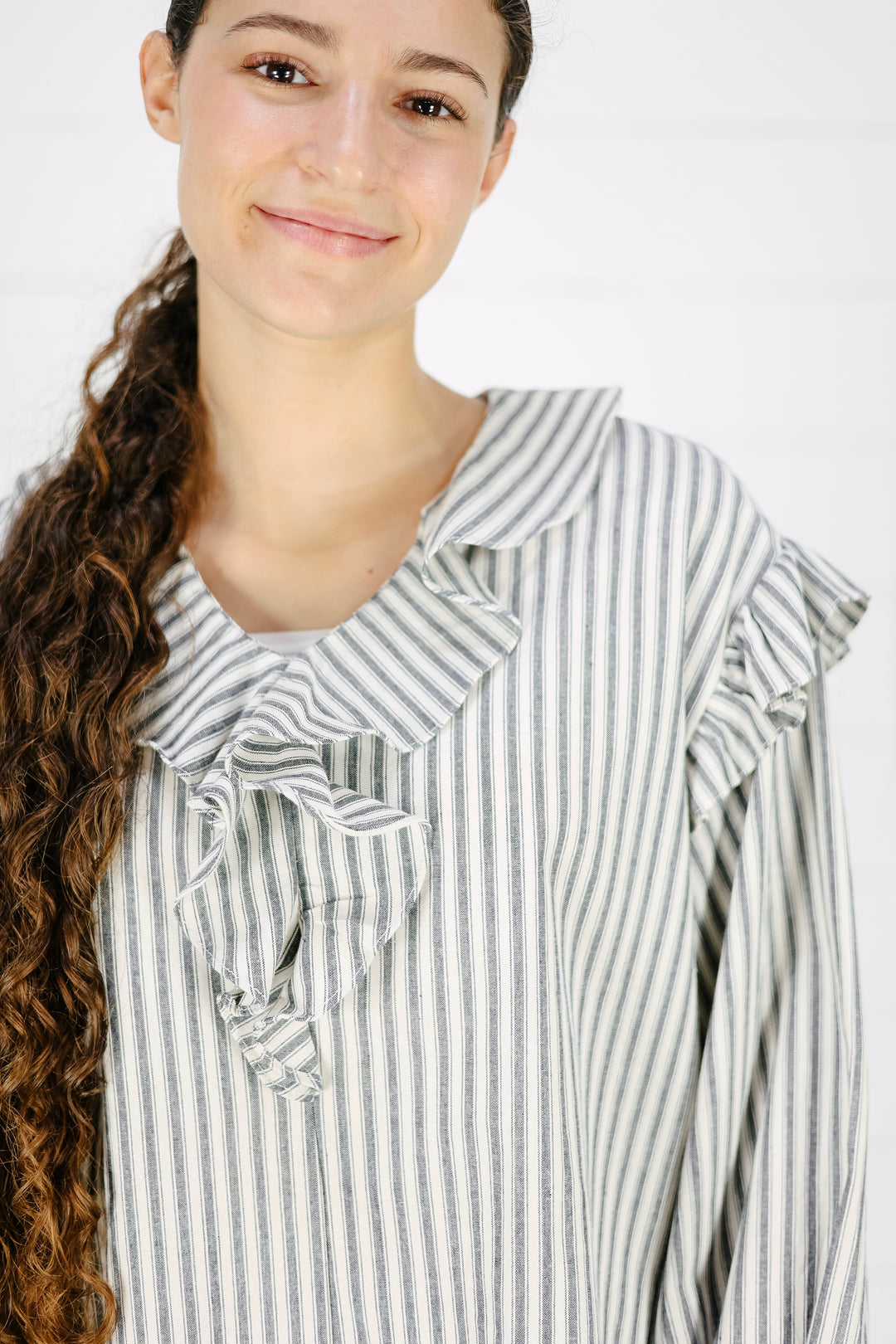 Gwyneth Stripe Blouse - Navy