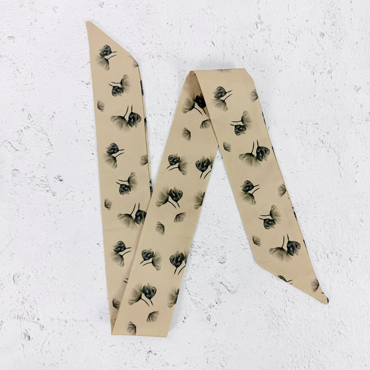 Willow Floral Skinny Scarf-Gold