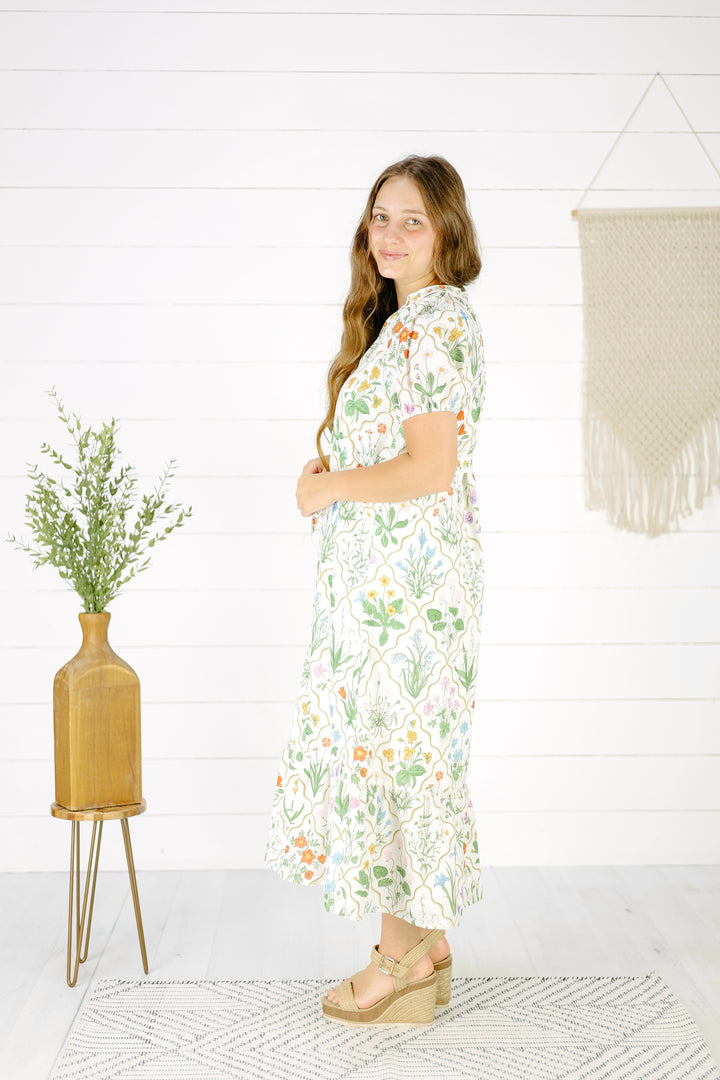 Marie Floral Midi Dress- Multi