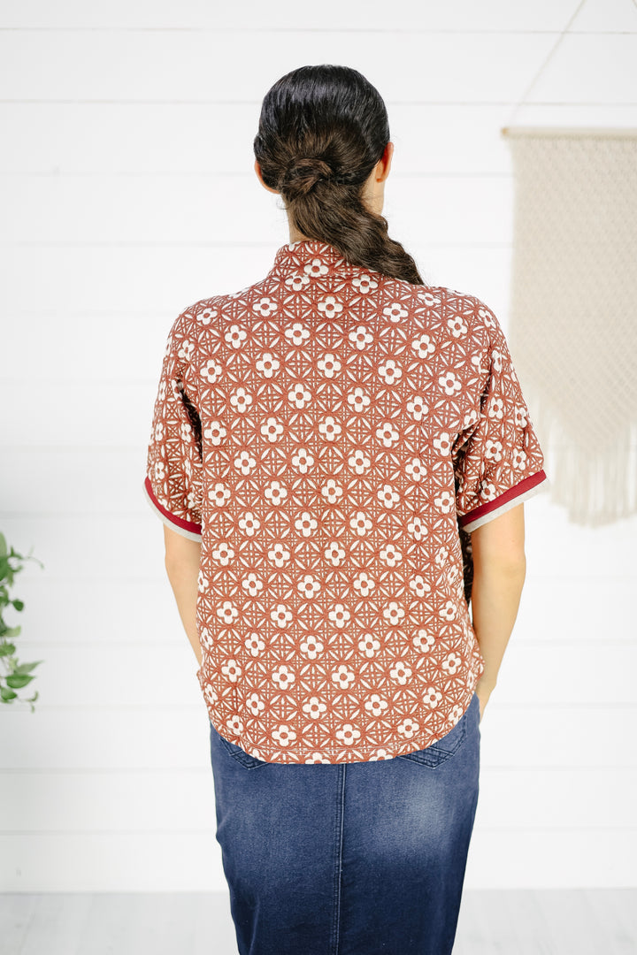 Giovanni Textured Top - Rust