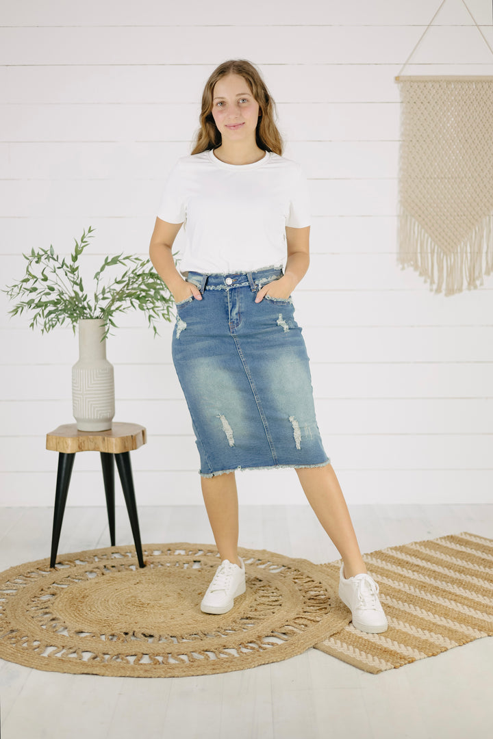 Miles Denim Skirt -Vintage Wash